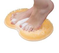 Anti-Slip Bath Brush Bath Foot Massager Mat with Suction Cup Design Shower Massage Brush Anti-Slip Scrubber for Relaxing Bath(Orange)