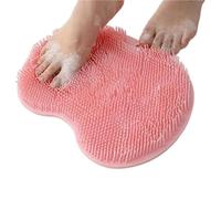 Anti-Slip Bath Brush Bath Foot Massager Mat with Suction Cup Design Shower Massage Brush Anti-Slip Scrubber for Relaxing Bath(Pink)