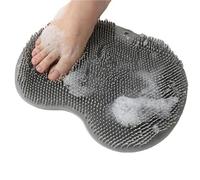 Anti-Slip Bath Brush Bath Foot Massager Mat with Suction Cup Design Shower Massage Brush Anti-Slip Scrubber for Relaxing Bath(Grey)