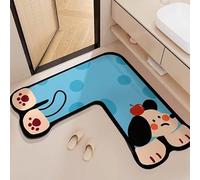 Anti Slip Bath Mat,70*70*32cm Tapis De Bain Bathroom Rug,Absorbent No Need To Scrub Not Easy To Mold Blue Puppy Design Anti-Skid Floor Pad,Fast Drying Doormat For Shower,Kitchen,Bedroom,Toilet