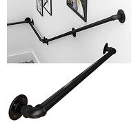 Anti-Slip Black il for Indoor/Outdoor Stairs Wall-Mounted Safe Railing for Hallways Secure Support for Elderly & Children (70CM)