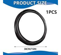 Anti-slip Black Steering Wheel Cover, Soft Leather Steering Wheel Cover, Soft Microfiber,Universal Size 37-38cm /14.5-15inch For Car And SUV