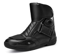 Anti-Slip Breathable Motorcycle Boots for Men Women, Biker Shoes Casual Sneakers Microfiber Professional Waterproof Ankle Support,Black,40