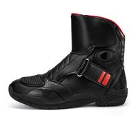 Anti-Slip Breathable Motorcycle Boots for Men Women, Biker Shoes Casual Sneakers Microfiber Professional Waterproof Ankle Support,Red,38