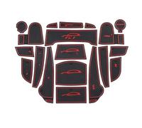 Anti-Slip Car Door Rubber Cup Cushion Red Gate Slot Pad Mat Accessories For Hyundai For Kona OS For Kauai 18-19 Cup Holder Insert(Rosso)