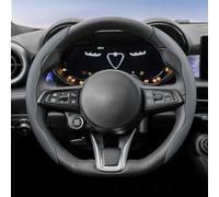 Anti-slip Car Steering Wheel Cover For Mito For Tonale 965 For Sprint 159 Breathable Steering Wheel Cover With Segmented Quick-Release Design(Grey 2-Piece Set)