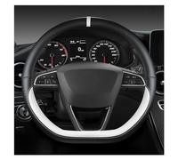 Anti-Slip Car Steering Wheel Cover Microfiber Leather Car Steering Wheel Cover D Shape 38cm For Seat For Tarraco For Arona For Ateca For Ibiza(WHITE)