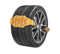 Anti-slip chains for snow-covered surfaces, track-type snow chains, embedded steel nails and steel bowls for preventing slipping and breaking ice, suitable for sandy, muddy, snowy (yellow, 8 pieces)