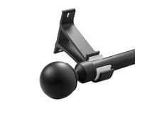 Anti Slip Curtain Rod with Complete Accessories Decorative Wall Mount Curtain Pole for Bedrooms 180cm (5.9ft) Stylish Black Design