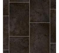 Anti-Slip Dark Grey Stone Effect Vinyl Flooring For LivingRoom, Hallways, Kitchen, 2.8mm Thick Cushion Backed Vinyl Sheet, Waterproof Lino Flooring-2m(6'6") X 2m(6'6")-4m²