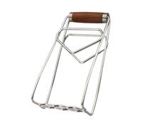Anti Slip Dish Gripper Stainless Steel Wood for Hot Plates | One Hand Operation, Tight Space Use, Inner Pot Liners and Stove Handling, Silver Finish