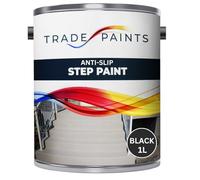 Anti-Slip Doorstep & Floor Paint - Suitable For Brick, Concrete, Masonry, Wood, Metal Surfaces - Step & Floors (Black, 1 Litre)