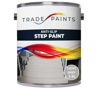 Anti-Slip Doorstep & Floor Paint - Suitable For Brick, Concrete, Masonry, Wood, Metal Surfaces - Step & Floors (Light Grey, 2.5 Litre)