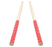 Anti-Slip Drumstick Grips for 5A 7A 5B 7B, Sweat Absorbing Heat Shrink Tape, Non-Slip Handle Covers for Drum, Black(Red)