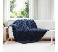 Anti-Slip Faux Rabbit Fur Blanket Olite 4 pcs Marine Blue