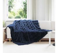 Anti-Slip Faux Rabbit Fur Blanket Olite 4 pcs Marine Blue