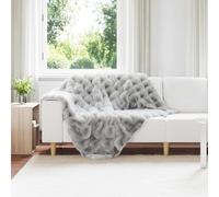 Anti-Slip Faux Rabbit Fur Blanket Olite Grey 130 x 150 cm
