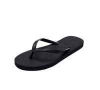 Anti-Slip Flat Flip Flops for Women with Yoga Mat Layer Open Toe Slip On Pool Slides Summer Comfortable Lightweight Thong Sandals for Shower Beach Travel Holidays Seaside Walks Black
