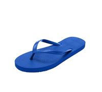 Anti-Slip Flat Flip Flops for Women with Yoga Mat Layer Open Toe Slip On Pool Slides Summer Comfortable Lightweight Thong Sandals for Shower Beach Travel Holidays Seaside Walks Blue