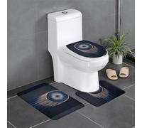 Anti-Slip Floor Mat 3-Piece Set HYTTER Woven Dream Catcher Printed U-Shaped Toilet Floor Mat, Tightly Attached, Absorbent & Durable, Thick & Comfortable