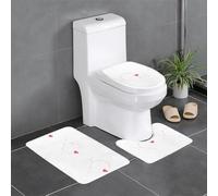 Anti-Slip Floor Mat 3-Piece Set YYHHAOFA an Arrow Through The Heart Pattern U-Shaped Toilet Floor Mat, Tightly Attached, Absorbent & Durable, Thick & Comfortable