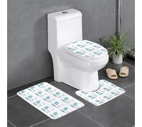 Anti-Slip Floor Mat 3-Piece Set YYHHAOFA Baby Chair with Cute Skeleton Pattern U-Shaped Toilet Floor Mat, Tightly Attached, Absorbent & Durable, Thick & Comfortable