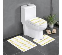Anti-Slip Floor Mat 3-Piece Set YYHHAOFA Bananas Holding Hands Pattern U-Shaped Toilet Floor Mat, Tightly Attached, Absorbent & Durable, Thick & Comfortable