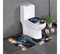 Anti-Slip Floor Mat Set of 3 DDCXZPP The Passing of time Printed U-Shaped Toilet Floor Mat, Tightly Attached, Absorbent & Durable, Thick & Comfortable