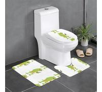 Anti-Slip Floor Mat Set of 3 MJHKXLJ Little Monster Playing Guitar Prints U-Shaped Toilet Floor Mat, Tightly Attached, Absorbent & Durable, Thick & Comfortable