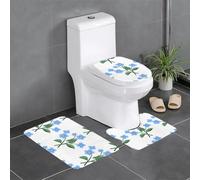 Anti-Slip Floor Mat Set of 3 WHJSHOP Don't Forget I Love You Printing U-Shaped Toilet Floor Mat, Tightly Attached, Absorbent & Durable, Thick & Comfortable