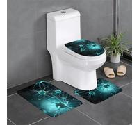 Anti-Slip Floor Mat Set of 3 YYHWHJDE A Few Nerve Cells Pattern U-Shaped Toilet Floor Mat, Tightly Attached, Absorbent & Durable, Thick & Comfortable