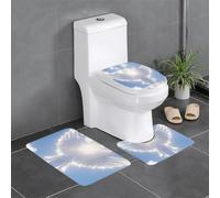 Anti-Slip Floor Mat Set of 3 YYHWHJDE Bird Facing The Sun Pattern U-Shaped Toilet Floor Mat, Tightly Attached, Absorbent & Durable, Thick & Comfortable