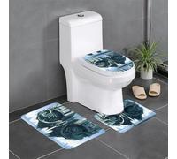 Anti-Slip Floor Mat Set of 3 YYHWHJDE Book Mountain Owl Pattern U-Shaped Toilet Floor Mat, Tightly Attached, Absorbent & Durable, Thick & Comfortable