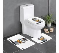 Anti-Slip Floor Mat Set of 3 YYHWHJDE Charge at All Times Pattern U-Shaped Toilet Floor Mat, Tightly Attached, Absorbent & Durable, Thick & Comfortable