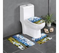 Anti-Slip Floor Mat Set of 3 YYHWHJDE Grand Teton National Park Pattern U-Shaped Toilet Floor Mat, Tightly Attached, Absorbent & Durable, Thick & Comfortable