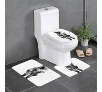 Anti-Slip Floor Mat Set of 3 YYHWHJDE Outer Space Astronaut Pattern U-Shaped Toilet Floor Mat, Tightly Attached, Absorbent & Durable, Thick & Comfortable