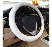 Anti-Slip Fluffy Steering Wheel Cover Faux Fur Soft Warm Universal Steering Wheel Protection Cover Durable Stretchy Steering Wheel Wrap for Men Women Fit 37-39cm
