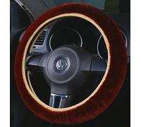Anti-Slip Fluffy Steering Wheel Cover Faux Fur Soft Warm Universal Steering Wheel Protection Cover Durable Stretchy Steering Wheel Wrap for Men Women Fit 37-39cm