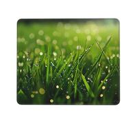 Anti-Slip Gaming Mouse Pad Dew on the Grass Printed Desktop Mouse Pad Suitable for Study and Gaming 7 x 8.6 in