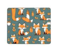 Anti-Slip Gaming Mouse Pad Yellow Fox Printed Desktop Mouse Pad Suitable for Study and Gaming 7 x 8.6 in