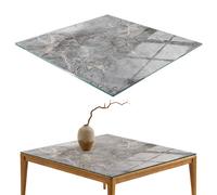 Anti-Slip Glass Table Top Protector Safe Marble Theme In Nature Square 60cm