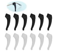 Anti-Slip Glasses Ear Grips,6Pack Silicone Stretch Fit eyeglasses Retainer Strap for Eyewear Sunglasses Glasses Grips Behind Ears Fit for Men Women Kids Unisex Glasses Accessories Black & Clear