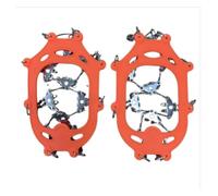 Anti Slip Gripper Spikes 28 Teeth Ice Gripper Spike For Shoes Anti Slip Hiking Climbing Snow Spikes Crampons Cleats Chain Claws Grips Boots Cover(28 teeth orange - L)