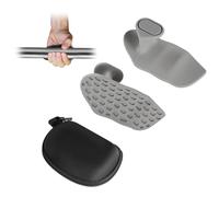 Anti Slip Gym Grips - Fingerless Silicone Gym Gloves for Men Women, Ergonomics Lifting Gloves Hand Grip with Storage Box, Breathable Pull Up Grips for Workout Weight Training Palm Protection (Grey)