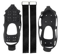 Anti-slip Ice Grippers for Shoes, Tpe Crampons for Hiking | Black, Lightweight Elastic Design Hard Nails, Front Toe Loop, for Sneakers and Ice Fishing