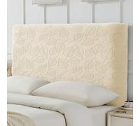 Anti-slip Jacquard Stretch Headboard Covers For Full, Queen, King Size - Dustproof Bed Headboard Protector Slipcover Cream White-c Queen:140-160cm/56-63''