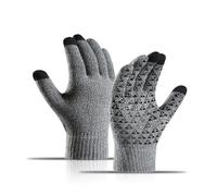 Anti-Slip Kids Winter Touch Screen Knitted Gloves 6-12 Years Girls Boys Thermal Warm Glove Cold Weather Full Finger Plush Lined Insulated Mittens for School, Winter Sports