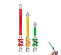 Anti-Slip Magnetic Bit with Spring,2025 New Strong Magnetic Impact Resistant Screwdriver Drill Bit Set, One Push to Eject Quickly, No More Slipping of Saw Teeth (Red+Yellow+Green)