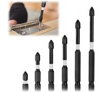 Anti-Slip Magnetic Drill Bit Set, Magnetic Screwdriver Bit Set, S2 Steel Cross Slot Screwdriver Bit Set 1/4 Inch Hex Shank Impact Driver Accessories for Power Tool (A)