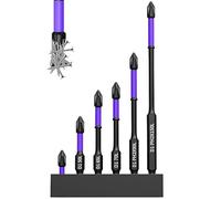 Anti Slip Magnetic Drill Bits - Heavy Duty Portable Drill Bits Kit | 6pcs D1 Cross Slot Impact Driver Bits Magnetic Head Screwdriver Bits for Drills